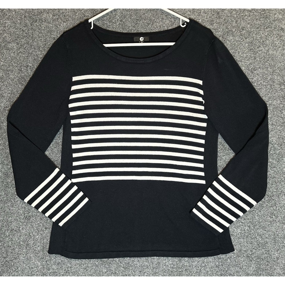 A&I Women's Long Sleeve Black And White Sweater - Size MEDIUM